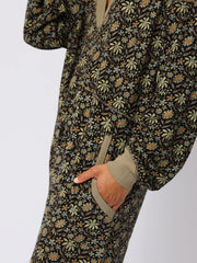 Johnnie Cotton Jumpsuit - Black Tan Daisies