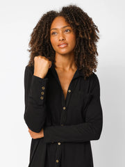 Christa Knit Cotton Maxi Dress - Black