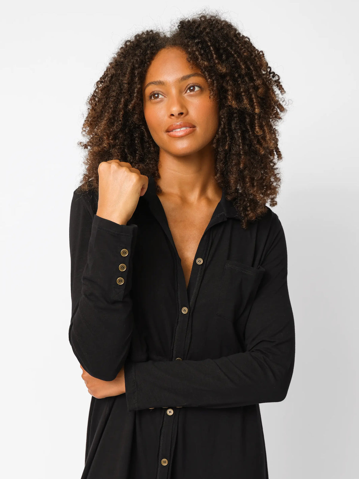 Christa Knit Cotton Maxi Dress - Black