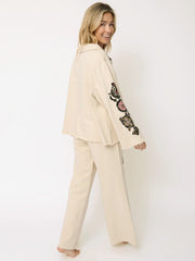 Easy Does It Embroidered Sweatshirt - Cream