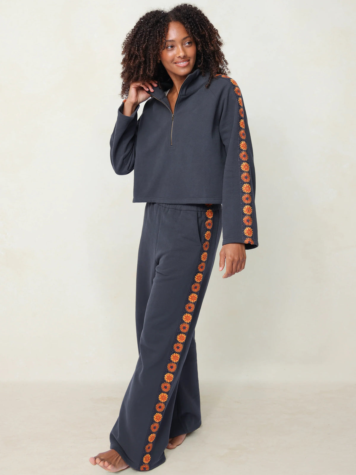Lyvie Trim Sweatshirt - Charcoal