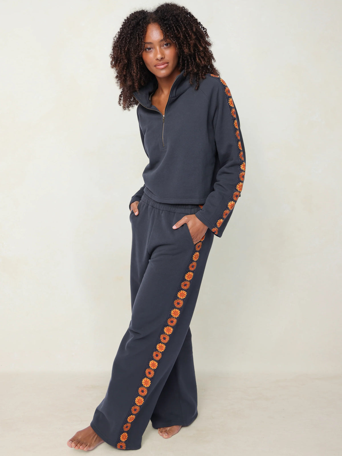 Lyvie Trim Sweatshirt - Charcoal
