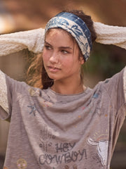 Full Boho Bandeau® Headband - Shibori Stripe Indigo