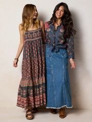 Patricia Maxi Dress - Wildflower Medallion Border
