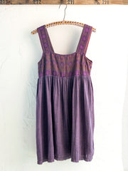 Tricia Reversible Cotton Mini Dress - Medallion Eggplant Sunburst
