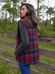 Aurora Plaid Vest - Rust Plaid