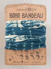 Full Boho Bandeau® Headband - Shibori Stripe Indigo