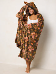 Hooded Sherpa Blanket - Moose
