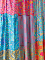 Patchwork Shower Curtain - Bright Zinnias