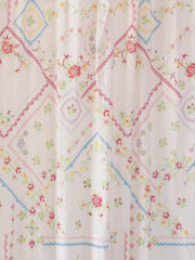 Boho Shower Curtain -  Heirloom Cross Stitch Ivory