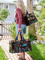 Carry All Happy Tote Bags, Set of 2 - Artisan Stitches Multi