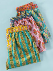 Dream On Cotton Boxer Shorts - Teal Vines