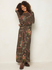 Stevie "ButterSoft" Knit Maxi Dress - Crafted Bouquets Chocolate