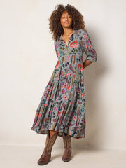 Rebecca "ButterSoft" Midi Dress - Femme Folk Teal