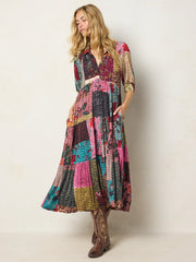 Rebecca "ButterSoft" Midi Dress - Jewel Quilt Multi
