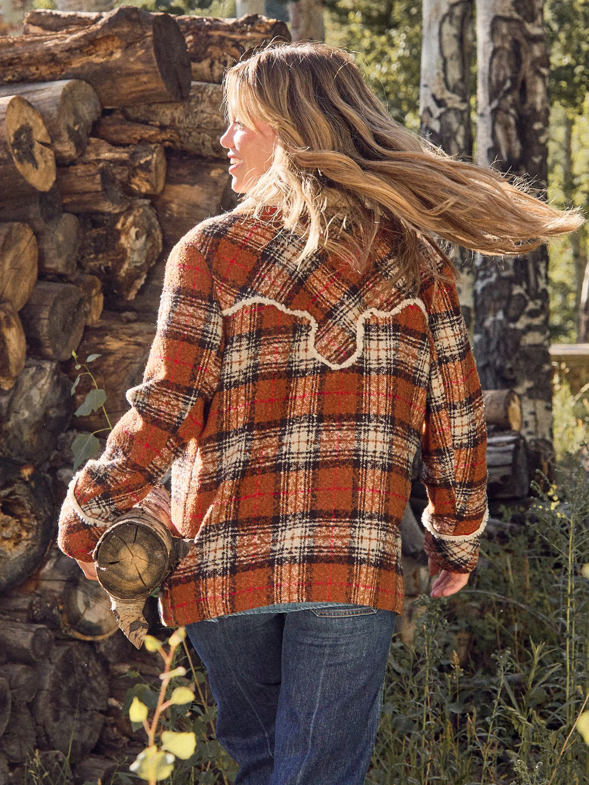 Fireside Jacket - Camel Cream Plaid