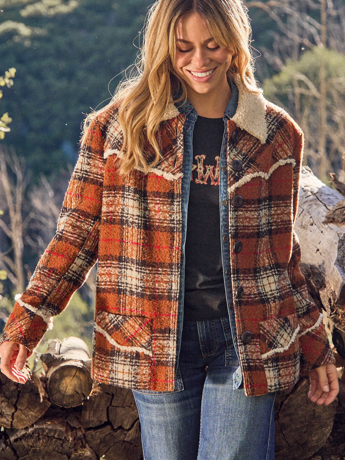 Fireside Jacket - Camel Cream Plaid
