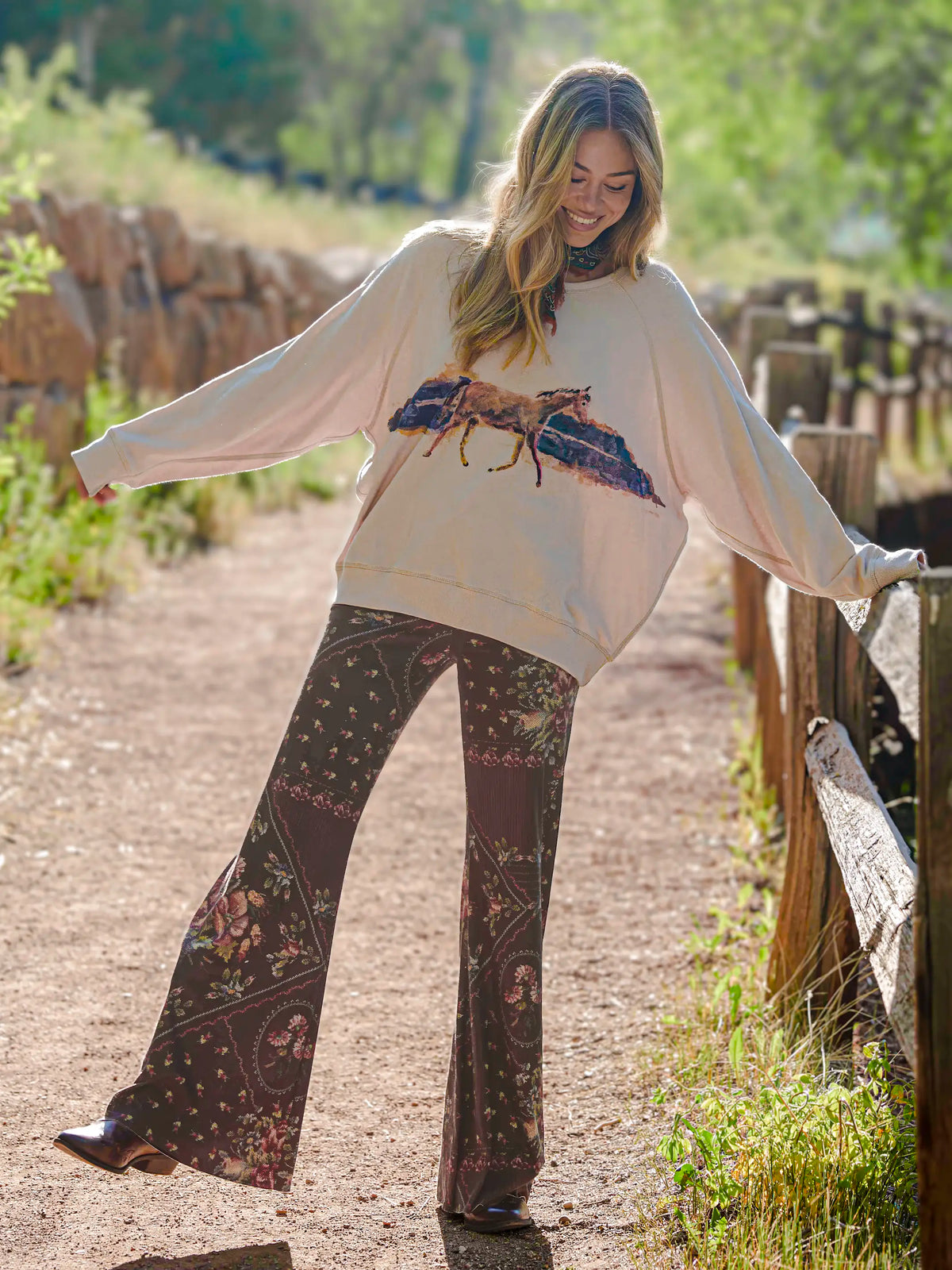 Cali Knit Flare Pants - Crafted Bouquets Chocolate