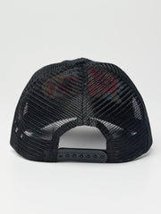 Needlepoint Trucker Hat - Dark Flower