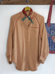 Sienna Cotton Button Down - Caramel