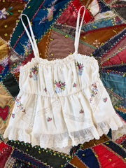 Ruby Embroidered Lace Top -  Cream