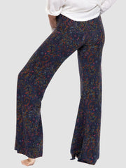 Cali Knit Flare Pants - Retro Paisley Navy