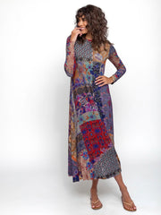 Stevie "ButterSoft" Knit Maxi Dress - Blue Patchwork