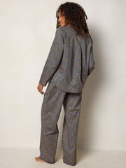 Mix & Match Cotton Long Sleeve Pajama Top - Mari Ditsy Navy
