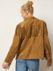 Ella Vegan Suede Jacket - Whiskey