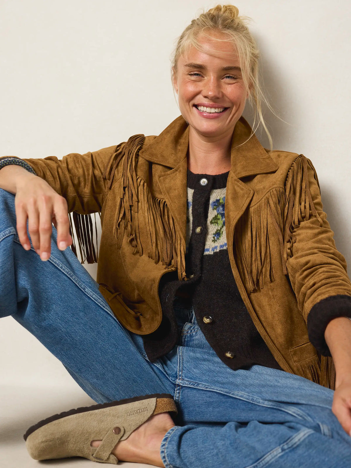 Ella Vegan Suede Jacket - Whiskey