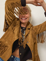 Ella Vegan Suede Jacket - Whiskey
