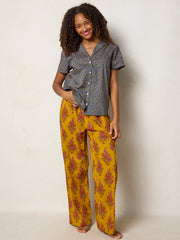 Mix & Match Cotton Short Sleeve Pajama Top - Mari Ditsy Navy