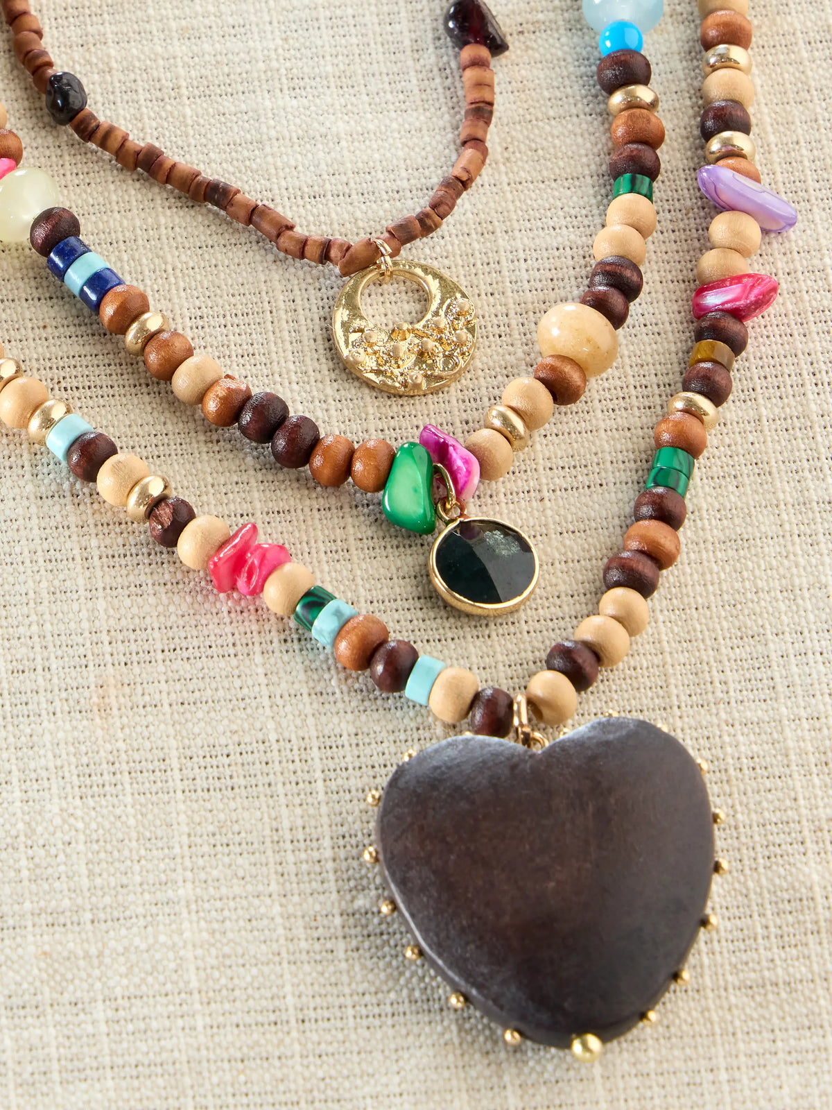 Vintage Wooden Heart Necklace