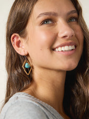 Hammered Gold & Turquoise Earrings