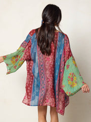 Sierra Kimono - Red Bandana Block Mix