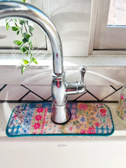 Reversible Faucet Sink Mat - Chickens