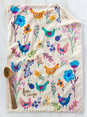 Cotton Dish Towel - Chickens