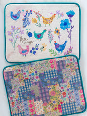 Reversible Dish Drying Mat - Chickens