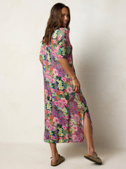 All Day "ButterSoft" Tee Dress - Pink Painted Garden