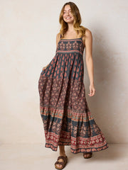 Patricia Maxi Dress - Wildflower Medallion Border