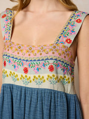 Tricia Embellished Maxi Dress - Slate Blue