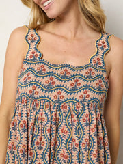 Tricia Reversible Cotton Gauze Maxi Dress - Groovy Stripe Rust