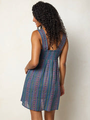 Tricia Mini Dress - Multicolored Folk Stripes