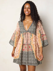 Isabella Mini Dress - Pink Ditsy Frames