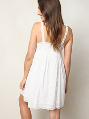 Daria Cotton Lace Mini Dress - White
