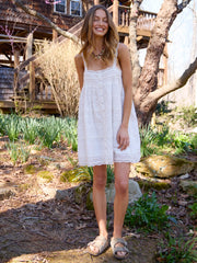 Daria Cotton Lace Mini Dress - White