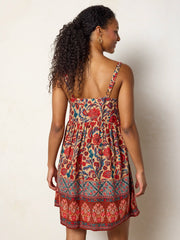 Patti Tie-Front Mini Dress - Sunnyfield Floral Tan