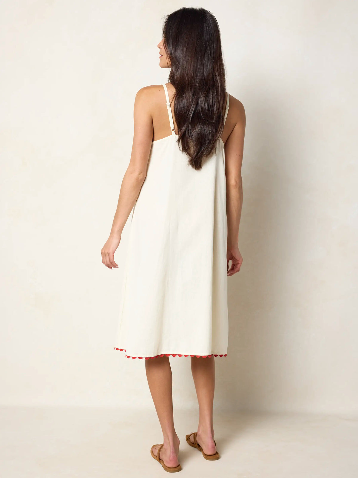 Loren Embroidered Midi Dress - Ivory