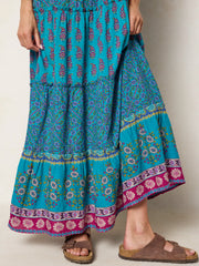 Berkley Maxi Dress - Teal Wildflower Tiles