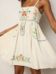 Bailey Embroidered Mini Dress - Oatmeal